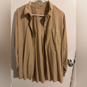 American Eagle Outfitters Tan Lightweight Shirt Jacket